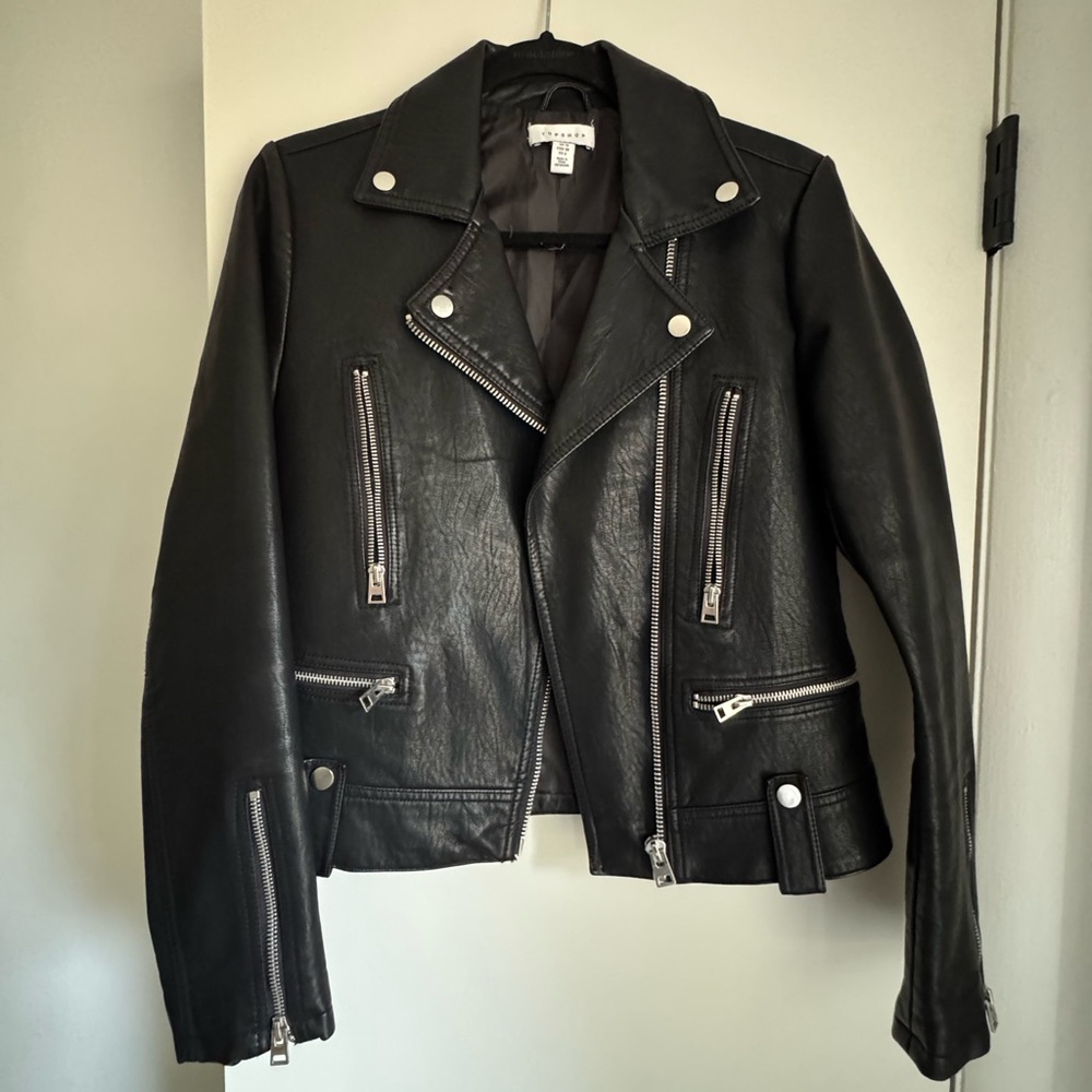 Topshop Black Leather Moto Jacket
